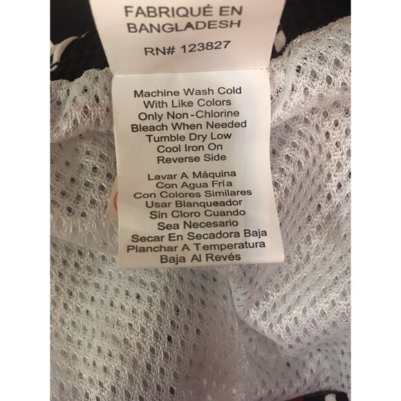 Surf Society mens Swim Trunk size Medium Black Stripe Roses Swim Short 7" inseam - Picture 9 of 9